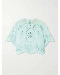 Zimmermann - Awaken Cropped Broderie Anglaise Linen Top - Lyst