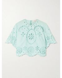 Zimmermann - Awaken Cropped Broderie Anglaise Linen Top - Lyst