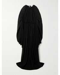 Lanvin - Cape-Effect Gathered Silk-Chiffon Gown - Lyst