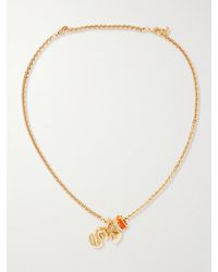 Roxanne Assoulin - Puffy Initial-Tone, Enamel And Cubic Zirconia Necklace - Lyst