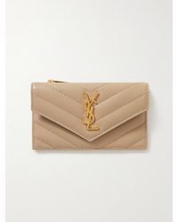 Saint Laurent - Cassandre Quilted Textured-Leather Wallet - Lyst