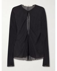 Colleen Allen - Cut-Out Silk-Chiffon Blouse - Lyst