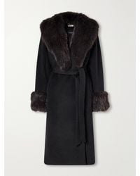 Jonathan Simkhai - Kinsley Belted Plush-Trimmed Wool-Blend Melton Coat - Lyst