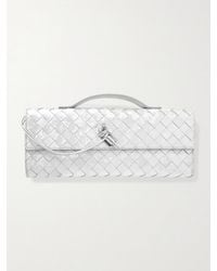 Bottega Veneta - Andiamo Long Intrecciato Metallic Leather Clutch - Lyst