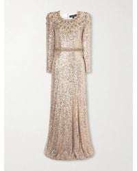 Jenny Packham - Georgia Sequined Satin Gown - Lyst