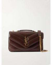 Saint Laurent - Loulou Cassandre-Embellished Leather Shoulder Bag - Lyst