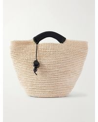 Hunting Season - Shopper Large Leather-Trimmed Woven Raffia Tote - Lyst