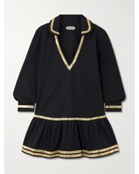 Bode - Embellished Cotton-Poplin Mini Dress - Lyst