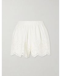 Sea - Gardener Embroidered Cotton And Linen-Blend Shorts - Lyst