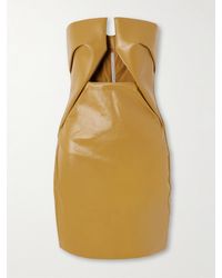 Rick Owens - Strapless Coated-Denim Mini Dress - Lyst