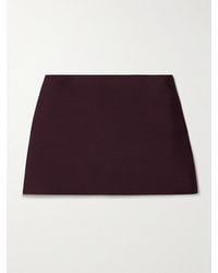 KHAITE - Jett Wool And Silk-Blend Crepe Mini Skirt - Lyst