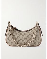 Gucci - Gg Emblem Leather-Trimmed Printed Coated-Canvas Shoulder Bag - Lyst