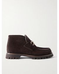 Gucci - Bottines En Daim À Mors De Cheval Sylke - Lyst