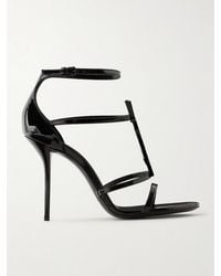 Saint Laurent - Cassandra 100 Patent-Leather Sandals - Lyst
