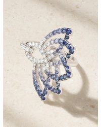Garrard - Lotus Flower 18-Karat, Sapphire And Diamond Ring - Lyst