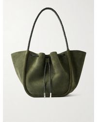 Proenza Schouler - Large Ruched Leather-Trimmed Suede Tote - Lyst