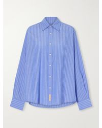 Bode - Bluebell Striped Cotton-Poplin Shirt - Lyst