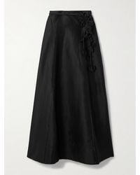 Aje. - Camille Belted Appliquéd Linen-Blend Maxi Skirt - Lyst