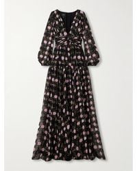 Giambattista Valli - Gathered Floral-Print Silk-Chiffon Gown - Lyst