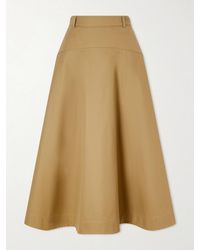 Balenciaga - A-Line Cotton Midi Skirt - Lyst