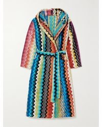 Missoni - Giacomo Striped Hooded Belted Cotton-Terry Robe - Lyst