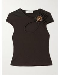 Christopher Esber - Mineral Stone Hollow T-Shirt Aus Geripptem Jersey Mit Cut-Out - Lyst