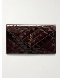 Saint Laurent - Paris Matelassé Patent-Leather Clutch - Lyst