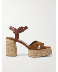 Christian Louboutin - Calakala 70 Espadrille-Sandalen Aus Leder Und Veloursleder Mit Plateau - Lyst