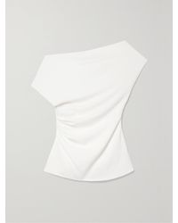 Proenza Schouler - One-Shoulder Draped Stretch-Crepe Top - Lyst