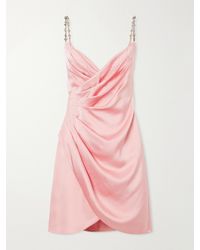 Valentino Garavani - Crystal-Embellished Pleated Cady Mini Dress - Lyst