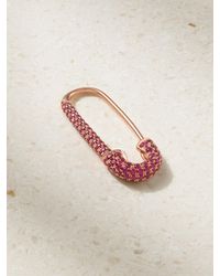 Anita Ko - Safety Pin Einzelner Ohrring Aus 18 Karat Roségold Mit Rubinen - Lyst