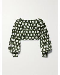 Agua Bendita - Net Sustain Pera Perla Verkürztes Oberteil Aus Twill Mit Recycelten Fasern Und Blumenprint - Lyst