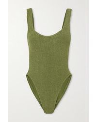 Hunza G Badeanzug Aus Seersucker - Grün
