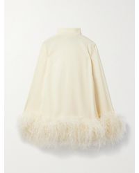 ‎Taller Marmo - Net Sustain Gina Feather-Trimmed Crepe Mini Dress - Lyst