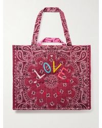 Call it By Your Name - Cabas Maxi Embroidered Quilted Printed Cotton Tote Bag - Lyst