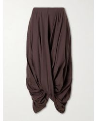 TOTEME - Draped Organic Cotton And Lyocell-Blend Maxi Skirt - Lyst