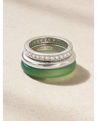 BY PARIAH - Kalahari Set Of Three Sterling, Chalcedony And Diamond Rings - Lyst