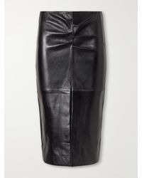 Isabel Marant - Paneled Leather Midi Skirt - Lyst