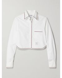Thom Browne - Verkürztes Hemd Aus Baumwolloxford Mit Ripsbandbesätzen - Lyst
