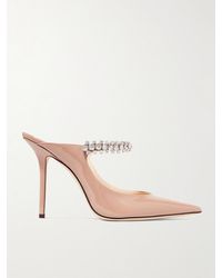 Jimmy Choo Bing 100 Bordeaux Patent Leather Mules With Jimmy Choo Bing 100 Bordeaux Patent Leather Mules With