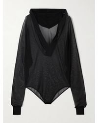 Alaïa - Hooded Jersey Bodysuit - Lyst