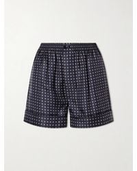 Saint Laurent - Printed Silk-Twill Shorts - Lyst