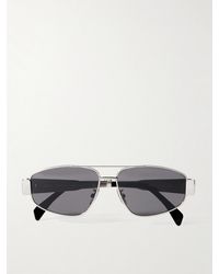 Celine - Triomphe Aviator-Style-Tone And Acetate Sunglasses - Lyst