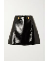 Versace Coated-wool Wrap Mini Skirt - Black