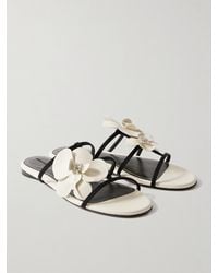 Zimmermann - Orchid Pantoletten Aus Leder Und Ripsband Mit Applikationen - Lyst