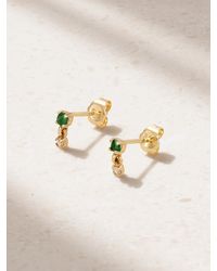 STONE AND STRAND - Goddess 14-Karat, Emerald And Diamond Earrings - Lyst