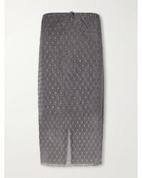 Cecilie Bahnsen - Bria Scalloped Cotton-Blend Floral-Lace Midi Skirt - Lyst