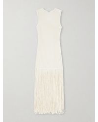 Alaïa - Fringed Open-Knit Midi Dress - Lyst