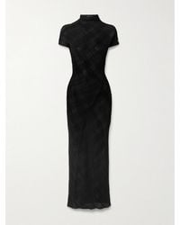 Jean Paul Gaultier - Embellished Checked Ribbed-Knit Turtleneck Maxi Dress - Lyst