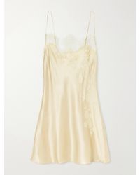 Carine Gilson - Lace-Trimmed Silk-Satin Slip - Lyst